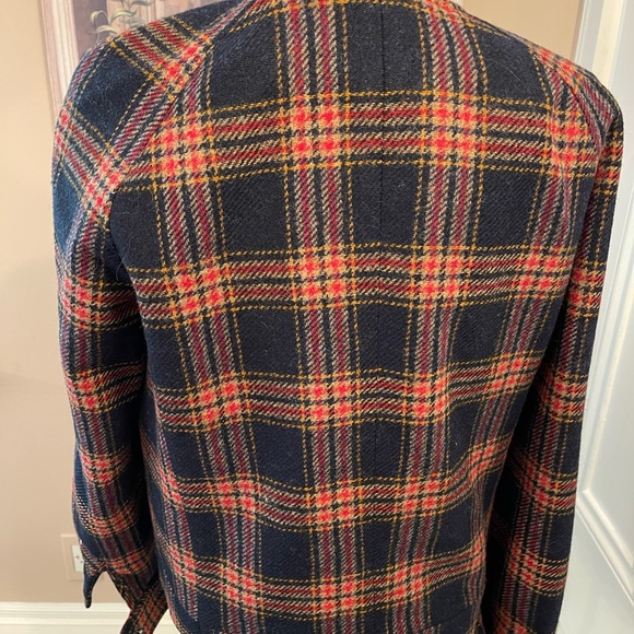 Brooks Brothers plaid jacket with asymmetrical zipper - Picture 5 of 7